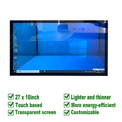 Pantalla táctil transparente 27x10